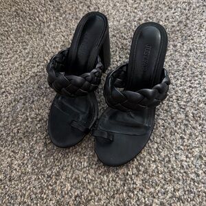 JustFab Black Braided Heels